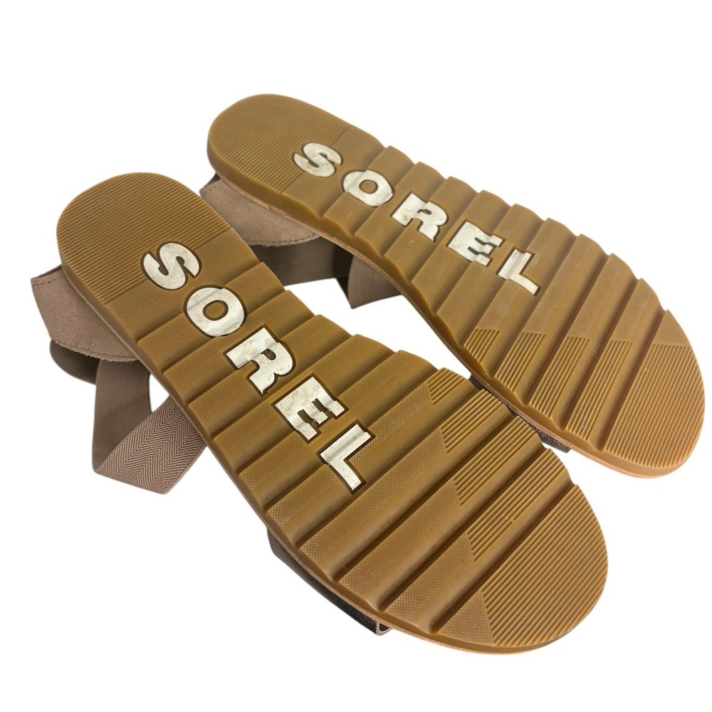 Sorel Ella II Flat Sandals in a metallic finish ash brown size 10 - Picture 3 of 6